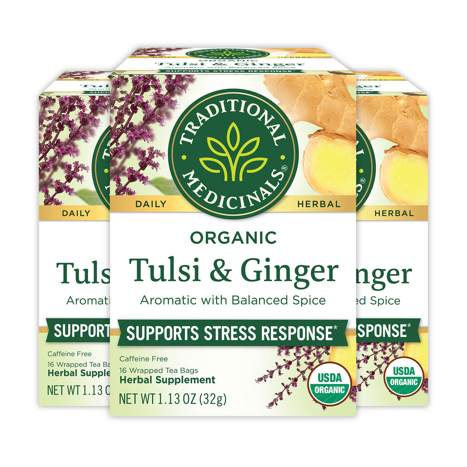 organic tulsi & ginger aromatic with balanced spice